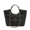 Голяма капитонирана дамска чанта с верижна дръжка в цвят черно Silver&Polo - kadin el cantasi siyah siyah sp1118 si 26c0 jpg