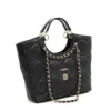 Голяма капитонирана дамска чанта с верижна дръжка в цвят черно Silver&Polo - kadin el cantasi siyah siyah sp1118 si d9b1f jpg