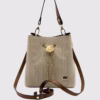 Дамска чанта „Катания“ в бежово и кафяво - 1 3