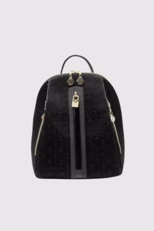 Дамска раница „Нерола“ в черно – стилна, лека и удобна раница от еко кожа. Подходяща за ежедневието и вечерни излизания, с елегантен дизайн и множество практични джобове.