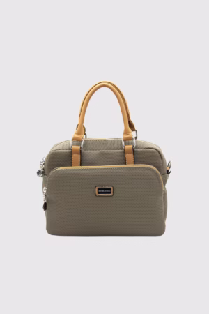 Спортна чанта с външен джоб в матирано зелено Silver&Polo