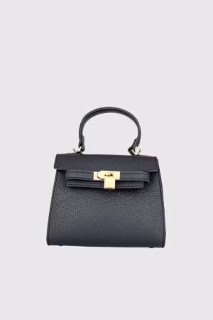 Малка дамска чанта с катинарче в цвят черно - 1 15