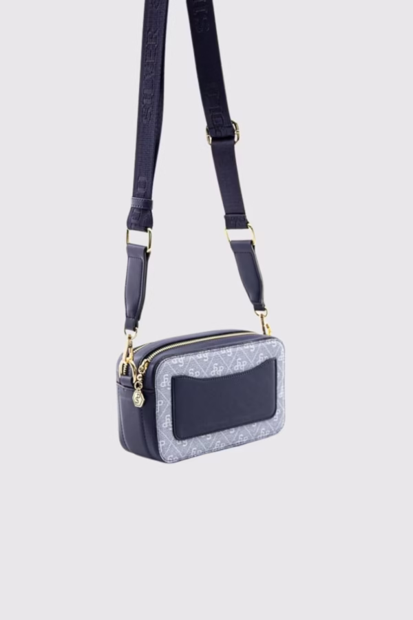 Малка дамска чанта за през рамо в цвят синьо Silver&Polo