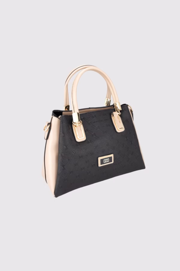 Дамска чанта в цвят черно и бежово Silver&Polo