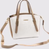 Дамска чанта в цвят перлено бяло и бежово Silver&Polo