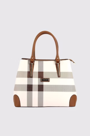 Голяма дамска чанта каре Silver&Polo