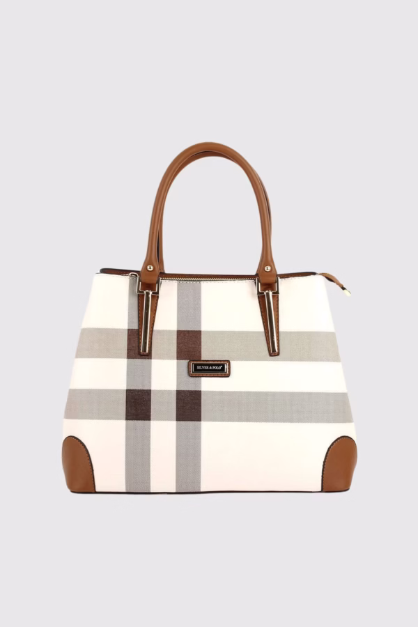 Голяма дамска чанта каре Silver&Polo