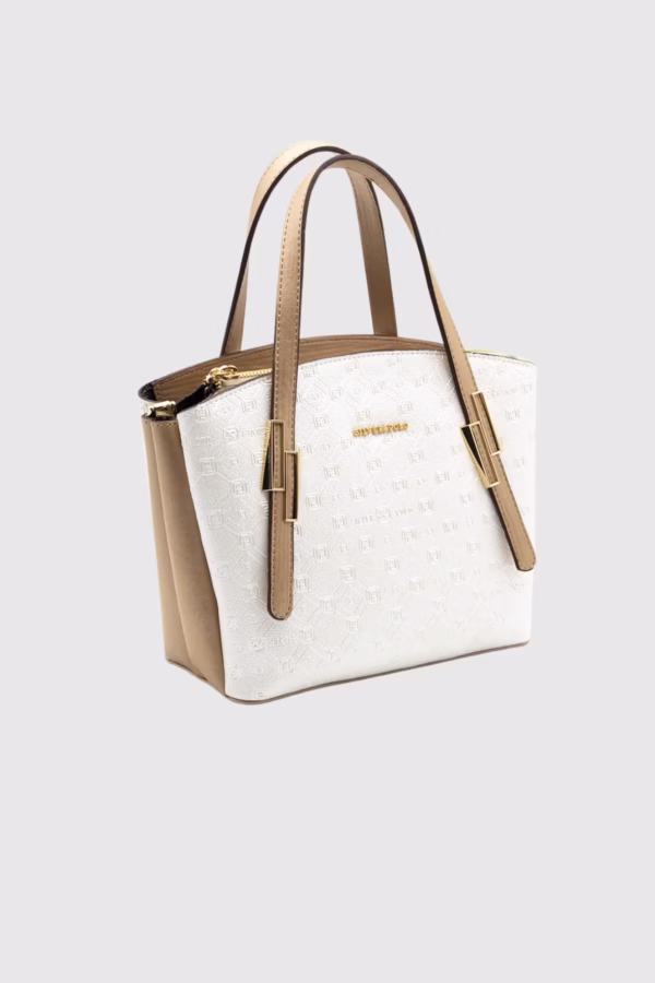 Дамска чанта в цвят перлено бяло и бежово Silver&Polo - 14 3