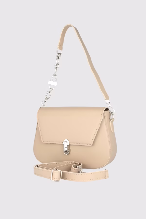 Дамска чанта в цвят бежово - 14 4