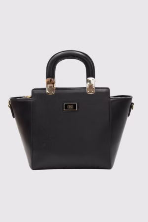 Голяма твърда дамска чанта в цвят черно Silver&Polo