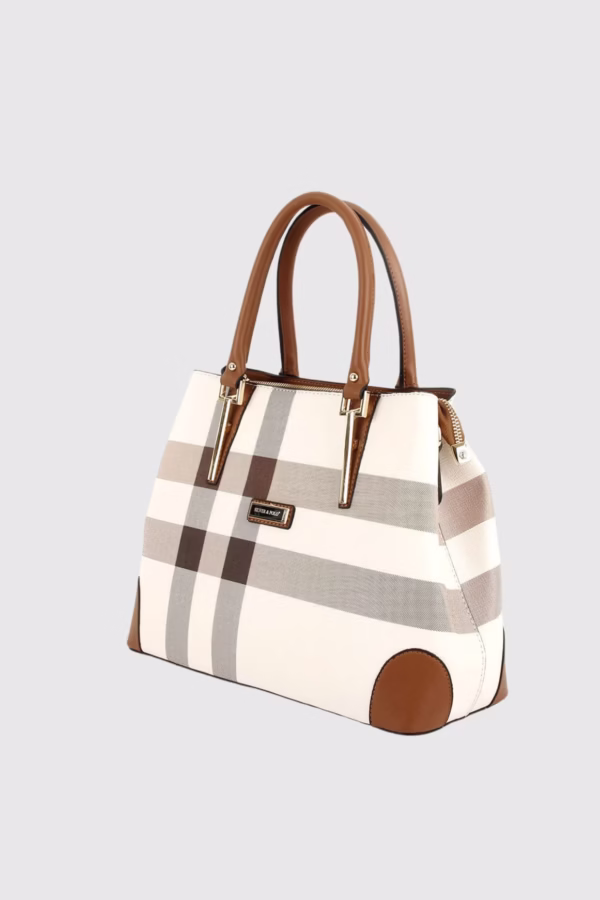 Голяма дамска чанта каре Silver&Polo