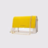 Дамска чанта с велурен капак-жълто - 17 9