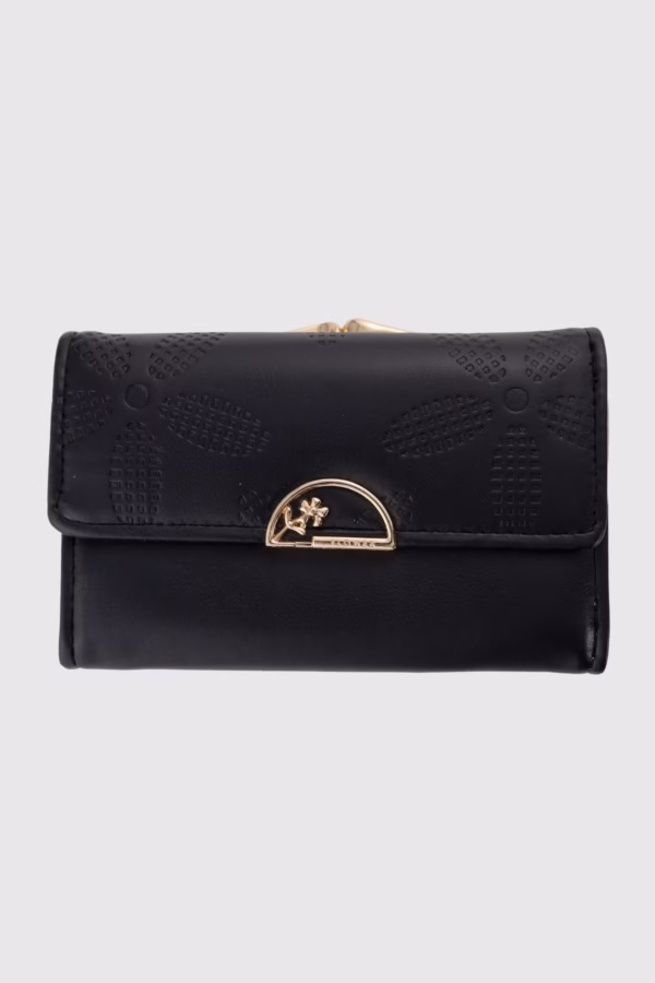 Малко дамско портмоне от еко кожа-черно