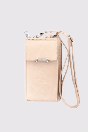 Дамско портмоне с дълга дръжка и отделение за телефон-сиво - Дамски, Дамски портмонета, Чанти, раници и портмонета