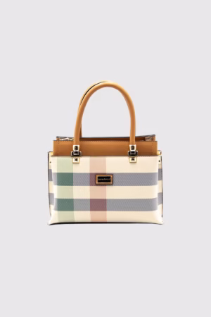 Дамска чанта в свежи цветове каре Silver&Polo