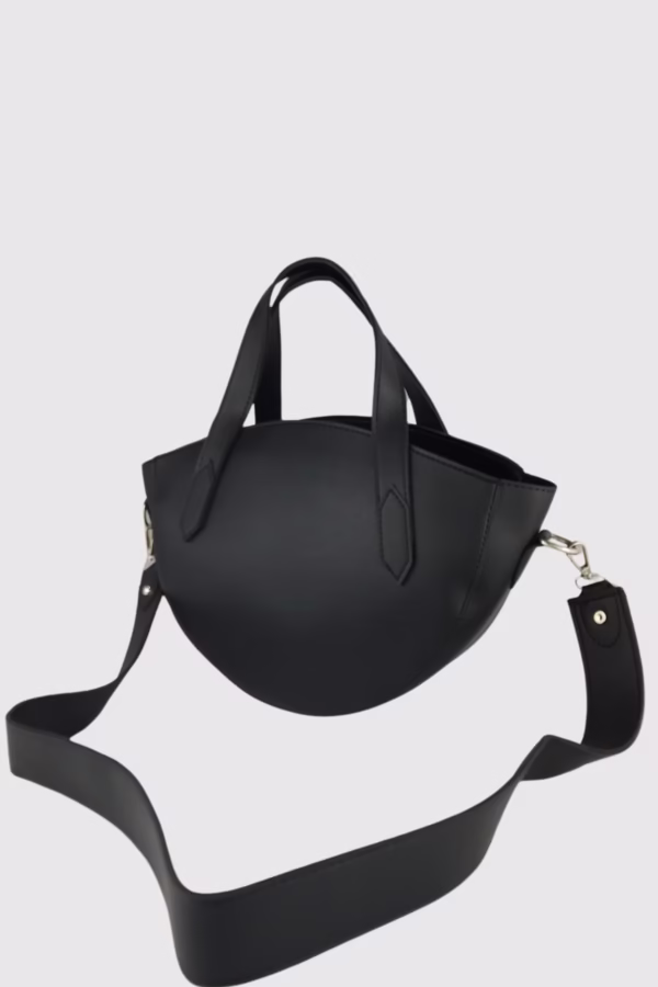 Овална дамска чанта-черно - 3 1