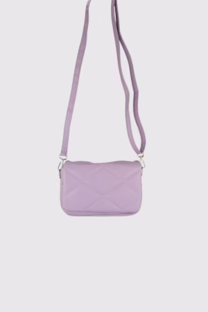 Капитонирана дамска чанта малък размер-светло лилаво