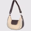 Дамска чанта хобо с метална верижка в цвят бежово и кафяво - 5 14