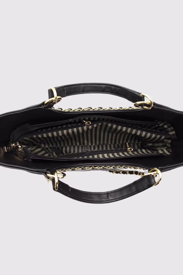 Капитонирана дамска чанта с верижна дръжка в цвят синьо Silver&Polo - 8 12