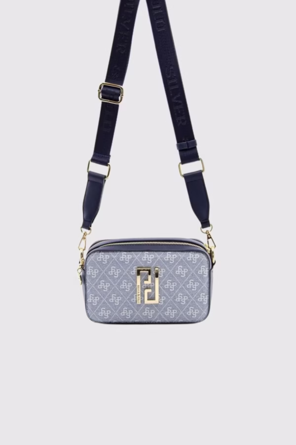 Малка дамска чанта за през рамо в цвят синьо Silver&Polo