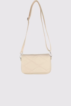 Капитонирана дамска чанта малък размер-шампанско