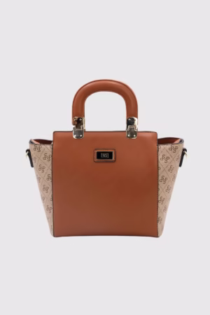 Голяма твърда дамска чанта в цвят кафяво и черно Silver&Polo - Silver&Polo, Големи чанти, Дамски, Дамски чанти, Чанти,