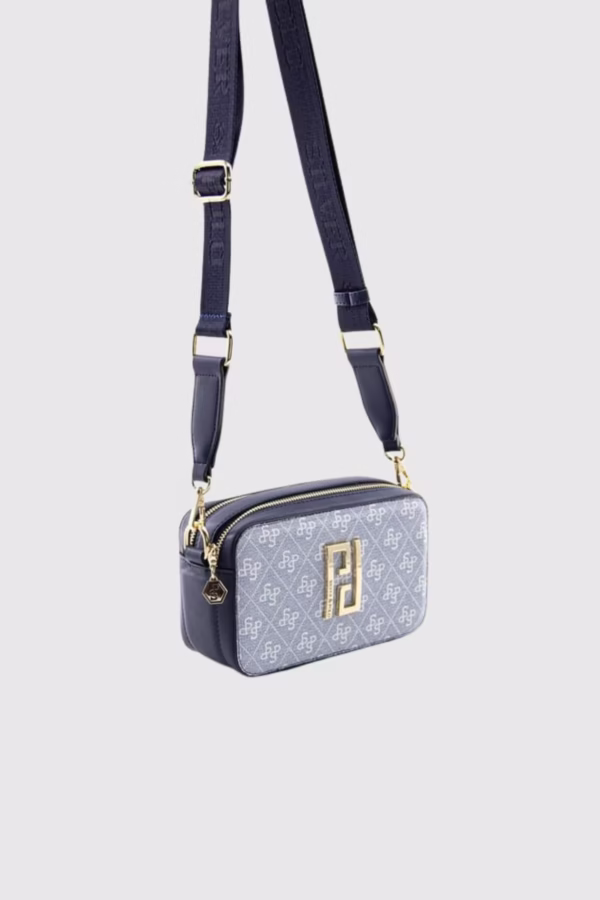 Малка дамска чанта за през рамо в цвят синьо Silver&Polo