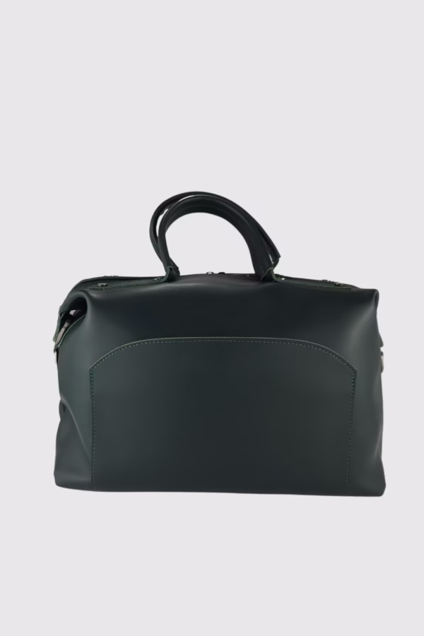 Голяма дамска чанта тип куфар в зелено