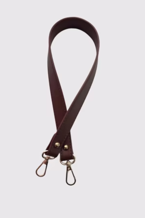 Кожена къса дръжка за чанта със златист метал в кафяво - 2 9