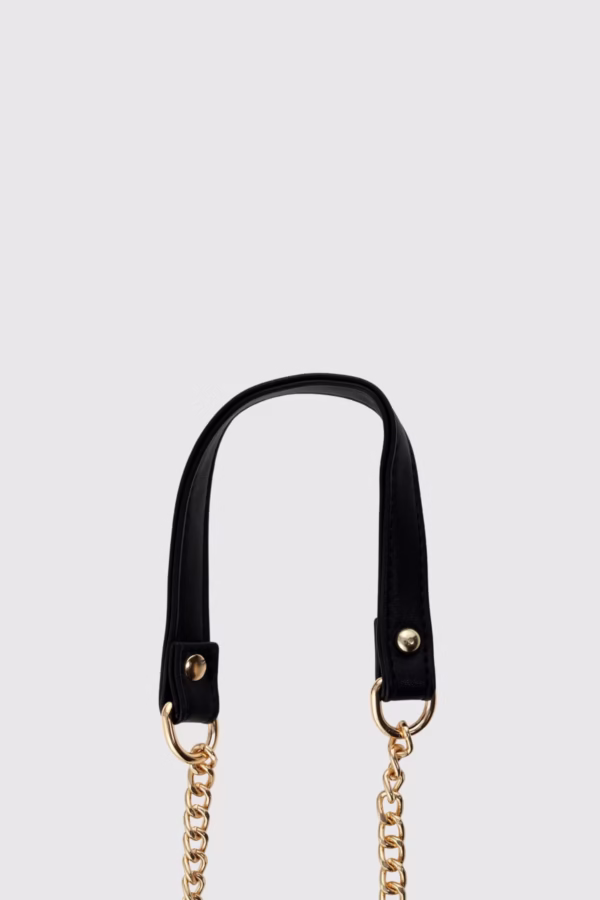 Кожена къса дръжка за чанта с верижка