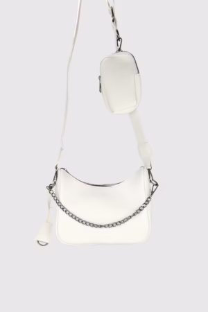 Дамска чанта с монетник в бяло